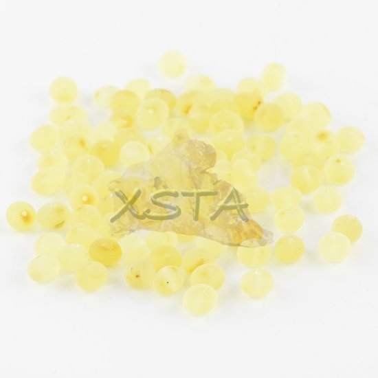 Raw lemon baroque amber beads 4-6 mm